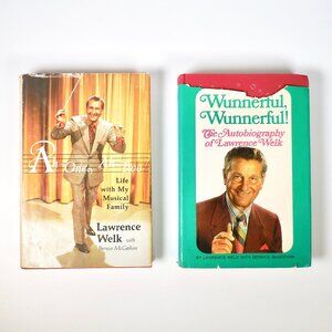 2 VTG Lawrence Welk Books 1 Signed Wunnerful Wunnerful Autobiography Ah One Two